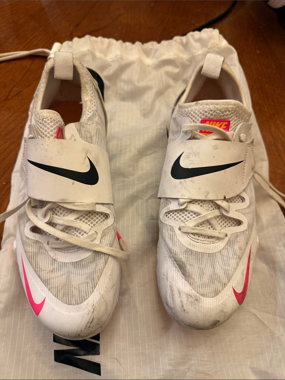 Nike Track Spikeswith Pink and Black Accents